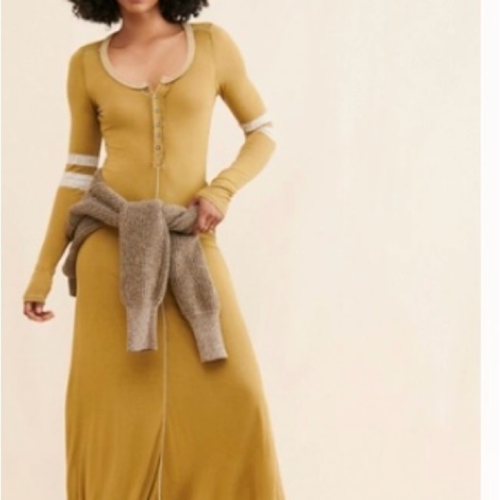 Free People Just like Heaven Henley Long Sleeve Dress